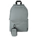 Byron Clip & Go GRS Recycled Small Pouch 0.2L - A grey backpack with a small pouch attached, featuring a logo. The backpack has multiple compartments for storage.
