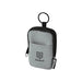 Byron Clip & Go GRS Recycled Small Pouch 0.2L - A grey recycled pouch with a black zipper and keyring, featuring a front pocket and a logo.