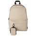 Byron Clip & Go GRS Recycled Small Pouch 0.2L - A beige backpack with a small pouch attached. The backpack features a front pocket and adjustable straps.
