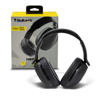 Skullcandy Hesh 360 Headphones - Black Skullcandy Hesh 360 headphones displayed next to their packaging. The box features a logo and handle for easy carrying.