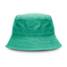 Bondi Washed Bucket Hat - A green bucket hat with a soft, textured finish and a wide brim. It features a branding logo.