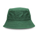 Bondi Washed Bucket Hat - A green bucket hat with a textured finish and a circular brim. Features a logo on the side.