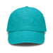 Vintage Washed Cap - A vintage washed cap in a vibrant turquoise colour, featuring a curved brim and a logo on the front.