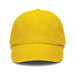 Vintage Washed Cap - A yellow vintage washed cap with a rounded crown and a curved brim. It features a logo on the front.
