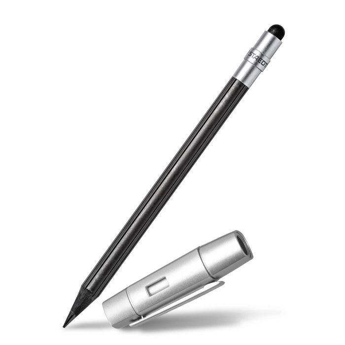 STAEDTLER The Pencil Set - A pencil set with a black pencil and a silver casing, featuring a logo on the casing.