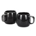 Keepsake Moda Coffee Mug – Set of 2 - A set of two glossy black coffee mugs with rounded shapes and convenient handles.