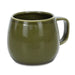 Keepsake Moda Coffee Mug – Set of 2 - A set of two rounded coffee mugs in a glossy olive green finish, featuring a handle and a smooth surface.