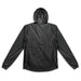 Swiss Peak Urban Unisex Windbreaker - A unisex windbreaker in black with a hood and long sleeves, featuring a logo on the back.