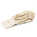 Cotton Mesh Foldaway Tote Bag - Small - A small, cream-coloured cotton mesh foldaway tote bag with straps laid flat. It includes a section for folding.