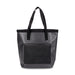 Frontier Bucket Bag - A grey bucket bag with black straps and a front mesh pocket, featuring a logo.