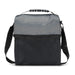 Trades Lunch Cooler Bag - A grey and black cooler bag with a shoulder strap and a top handle, featuring a logo.