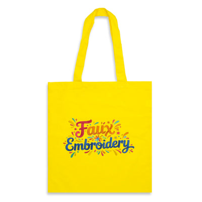 Sonnet Cotton Tote Bag - Colours - Faux Embroidery