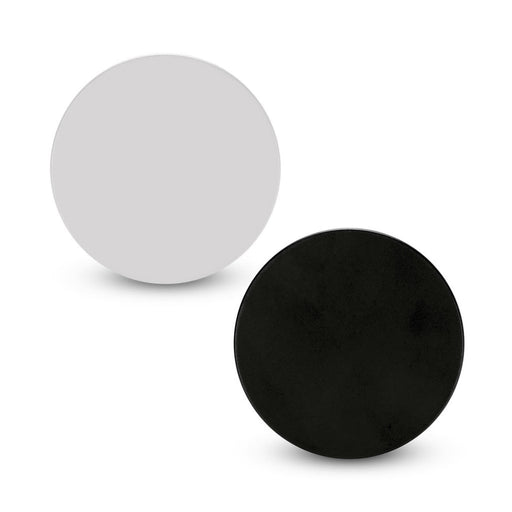 Multi-Functional Magnetic Badge - A circular magnetic badge in grey and black, featuring a glossy finish. It has a logo on its surface.