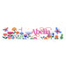 Prism Print - 250 x 50mm Sticker - A colourful floral sticker featuring pink text and various illustrations of flowers and butterflies.