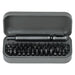 55 in 1 Pocket Screwdriver Tool Set - A black 55 in 1 pocket screwdriver tool set with assorted bits in a grey case.