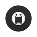 Ain Recycled Plastic Magnetic Phone Stand with Bottle Opener - A black magnetic phone stand with a silver bottle opener, featuring a rounded design and a smiling face.