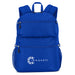 High Sierra Everclass Backpack 24L - A blue High Sierra Everclass Backpack with multiple compartments and a mesh side pocket features a logo on the front.