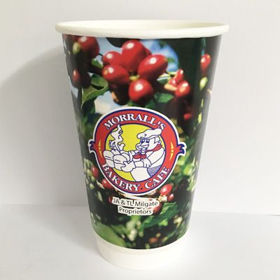 16OZ (473ML) DOUBLE WALL CUSTOM COFFEE CUPS WITH LIDS - Custom Promotional Product