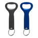Aluminium Bottle Opener Key Ring - A drink bottle opener key ring in black and blue, featuring a simple design and a metal key ring.
