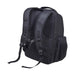 Fortress Laptop Backpack - A black laptop backpack featuring padded shoulder straps and mesh panels, designed for comfort and ventilation.