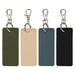 Resi Plus Rectangle Keychain - A set of four rectangular keychains in green, beige, blue, and black, each with a silver clip and ring.