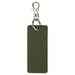 Resi Plus Rectangle Keychain - An olive green rectangle keychain with a silver clip and ring. Features a simplistic design.