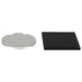 Round Glass Coaster - A round glass coaster with a clear surface and a black backing. It features a smooth, reflective finish.