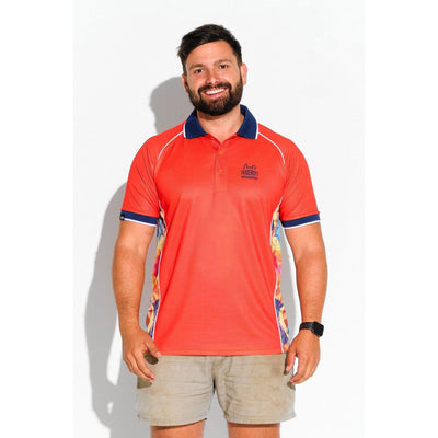 Trademutt Orange Fractal Short Sleeve Polo - Custom Promotional Product
