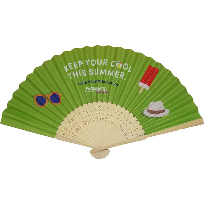 Bamboo Fabric Hand Fans - Custom Promotional Product