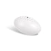 Mini Promotional Aussie Rules Ball - A mini promotional Aussie Rules ball in white with stitched detailing and a logo.