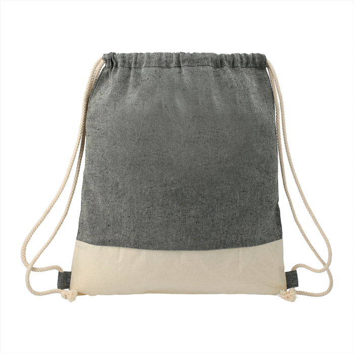 Split Recycled Cotton Drawstring Bag - Custom Promotional Product
