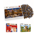 Custom Gift Box Jigsaw Puzzle - A collection of jigsaw puzzles in festive and playful themes, featuring colourful puzzle pieces and decorative boxes.