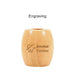 Bamboo Toothbrush Stand - A bamboo toothbrush stand in a light wood finish with a circular opening at the top and a branding logo.