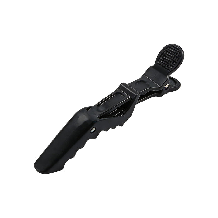 Anti-Slip Positioning Alligator Clip - A black anti-slip positioning alligator clip with a textured grip and a secure closure mechanism.