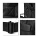 Carry-on Duffle Bag - A black carry-on duffle bag featuring clips, straps, and a zippered pocket. Includes a logo on the surface.