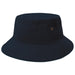Sandwich Brim Bucket Hat - A dark navy bucket hat featuring a wide brim and a logo on the side.