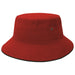 Sandwich Brim Bucket Hat - A red Sandwich Brim Bucket Hat featuring a round crown and a wide brim. Includes eyelets and a logo.