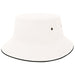 Sandwich Brim Bucket Hat - A white bucket hat with a wide brim and a contrasting black edge, featuring small ventilation holes.
