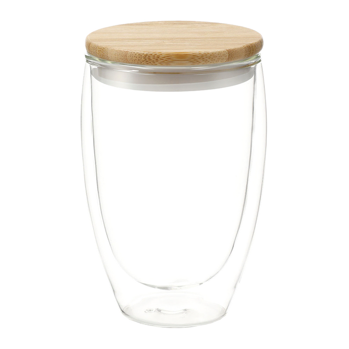 Easton Glass Cup w/ Bamboo Lid 355ml - Custom Promotional Product