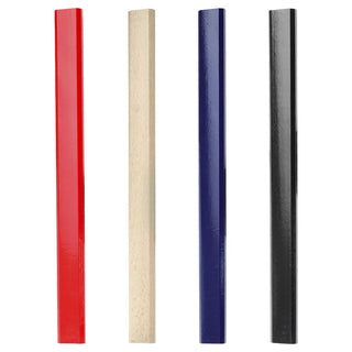 Capenters Pencil - A set of four pencils in red, beige, navy blue, and black, with a glossy finish. Each pencil has branding.