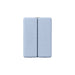 Folding 7 Compartment Pills Box - A light blue folding pill box with seven compartments and a logo on the surface.