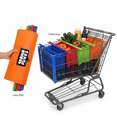 4PCS Reusable Grocery Shopping Cart Trolley Bags