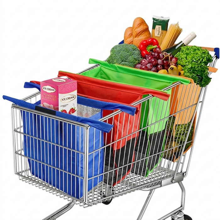 4PCS Reusable Grocery Shopping Cart Trolley Bags