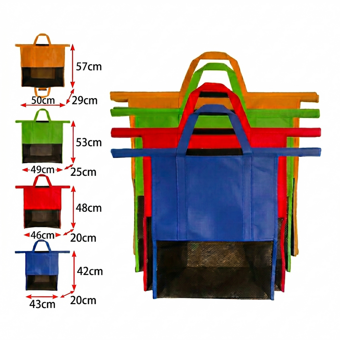 4PCS Reusable Grocery Shopping Cart Trolley Bags