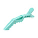 Anti-Slip Positioning Alligator Clip - A turquoise alligator clip with an anti-slip grip feature and a textured top for secure holding.