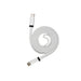 100W Magnetic Flat Braided Charging Cable - A white braided charging cable with USB connectors at both ends, featuring a sleek and flexible design.