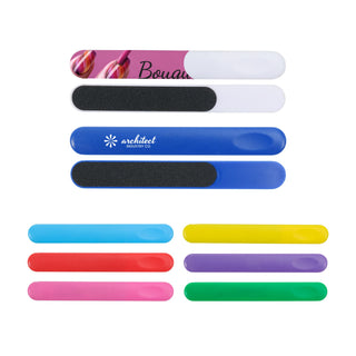 PS Nail File - A collection of PS nail files in various colours, including blue, pink, white, red, purple, yellow, and green.