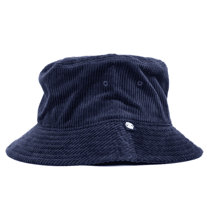 Atlanta Cord Bucket Hat - A navy cord bucket hat with a wide brim and a small logo on the front.