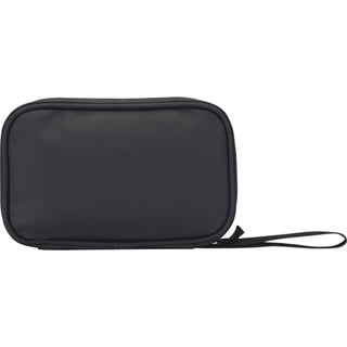 Resi Plus GRS Recycled Tech Pouch 1L - A black recycled tech pouch with a zip closure and a carrying strap, featuring a simple design.