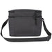 Tundra GRS RPET Double Compartment Cooler Bag 13L - A double compartment cooler bag in dark grey, featuring a shoulder strap and two zippered pockets.